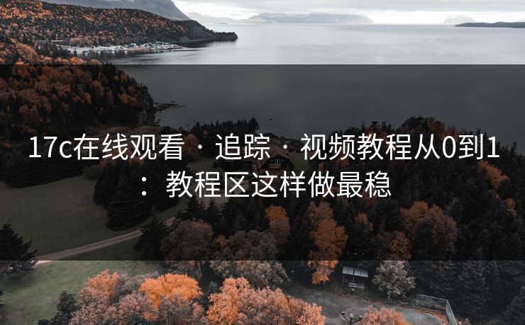 17c在线观看 · 追踪 · 视频教程从0到1：教程区这样做最稳